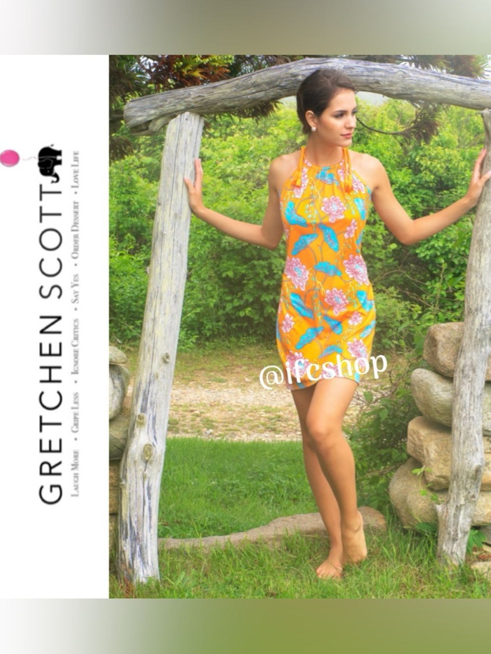 Gretchen Scott Tassel Tie Dress Mystic Garden Orange L